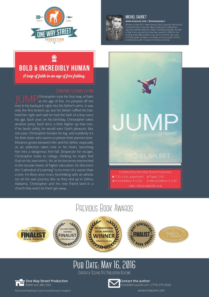 Sample Book Sell Sheet, Novel, JUMP